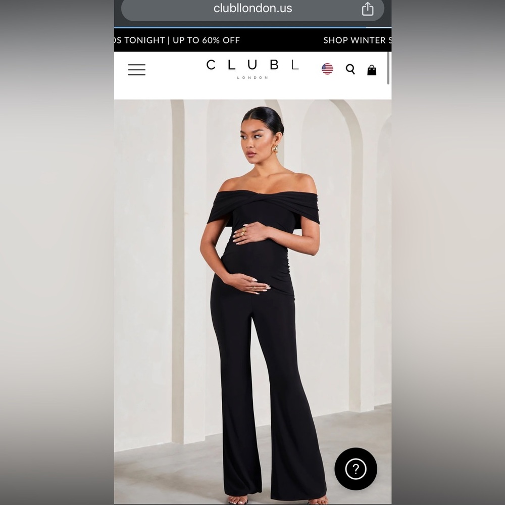 Club L London Elegant Black Off-Shoulder Jumpsuit